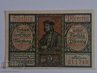 Германия notgeld 50 пфенига 1921 година Würzburg