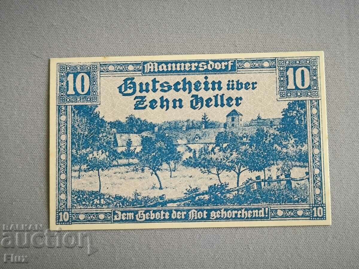 Bancnota - Austria - 10 Heller UNC | 1920