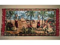 Plush wall rug 108 cm For water in the Orient 1950s excellent