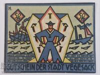 Германия notgeld 50 пфенига 1921 година Vegesack