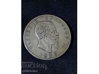 Italy 1876 - 5 lira - silver coin King Victor Emmanuel II