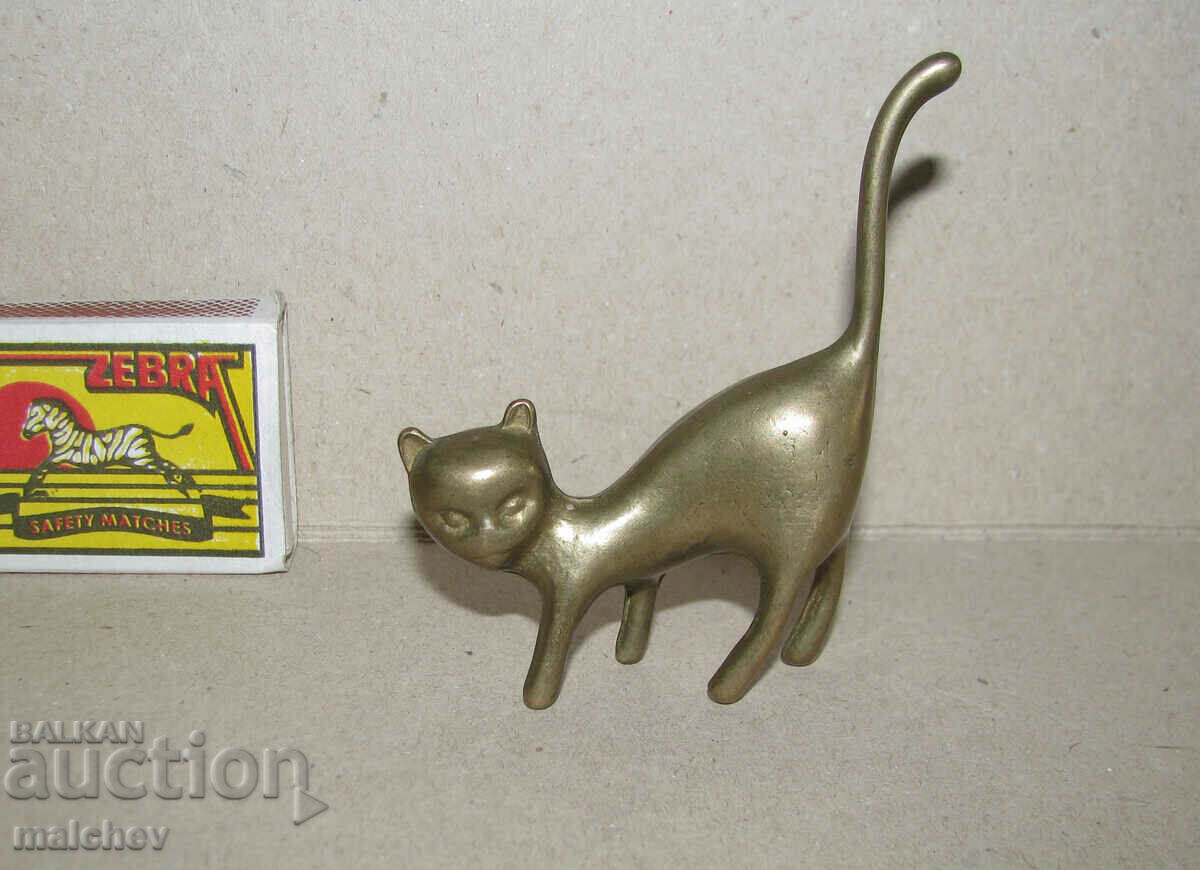 Metal bronze statuette 8 cm figure Cat bronze, excellent