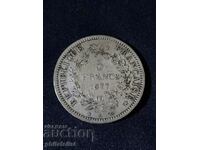 France 1877 A - 5 francs - Silver coin