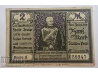 Germania notgeld 2 Timbre 1921 an Stolp