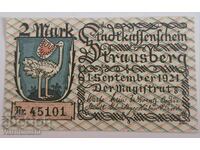 Германия notgeld 2 Марки  1921 година Strausberg