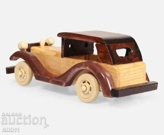 Ξύλινο ρετρό αυτοκίνητο Ξύλινο καροτσάκι για διακόσμηση ή παιχνίδι με τιμή 11.00 BGN | € 5.62