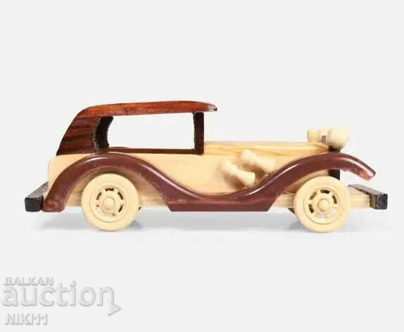 Δημοπρασία Ξύλινο ρετρό αυτοκίνητο Ξύλινο καροτσάκι για διακόσμηση ή παιχνίδι