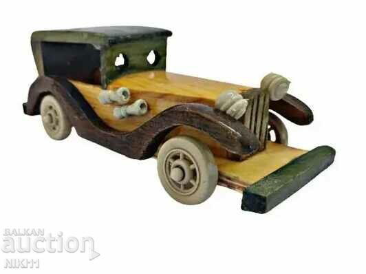 Παράδοση Ξύλινο ρετρό αυτοκίνητο Ξύλινο καροτσάκι για διακόσμηση ή παιχνίδι