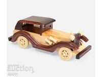 Wooden retro car Wooden pram for decoration or play