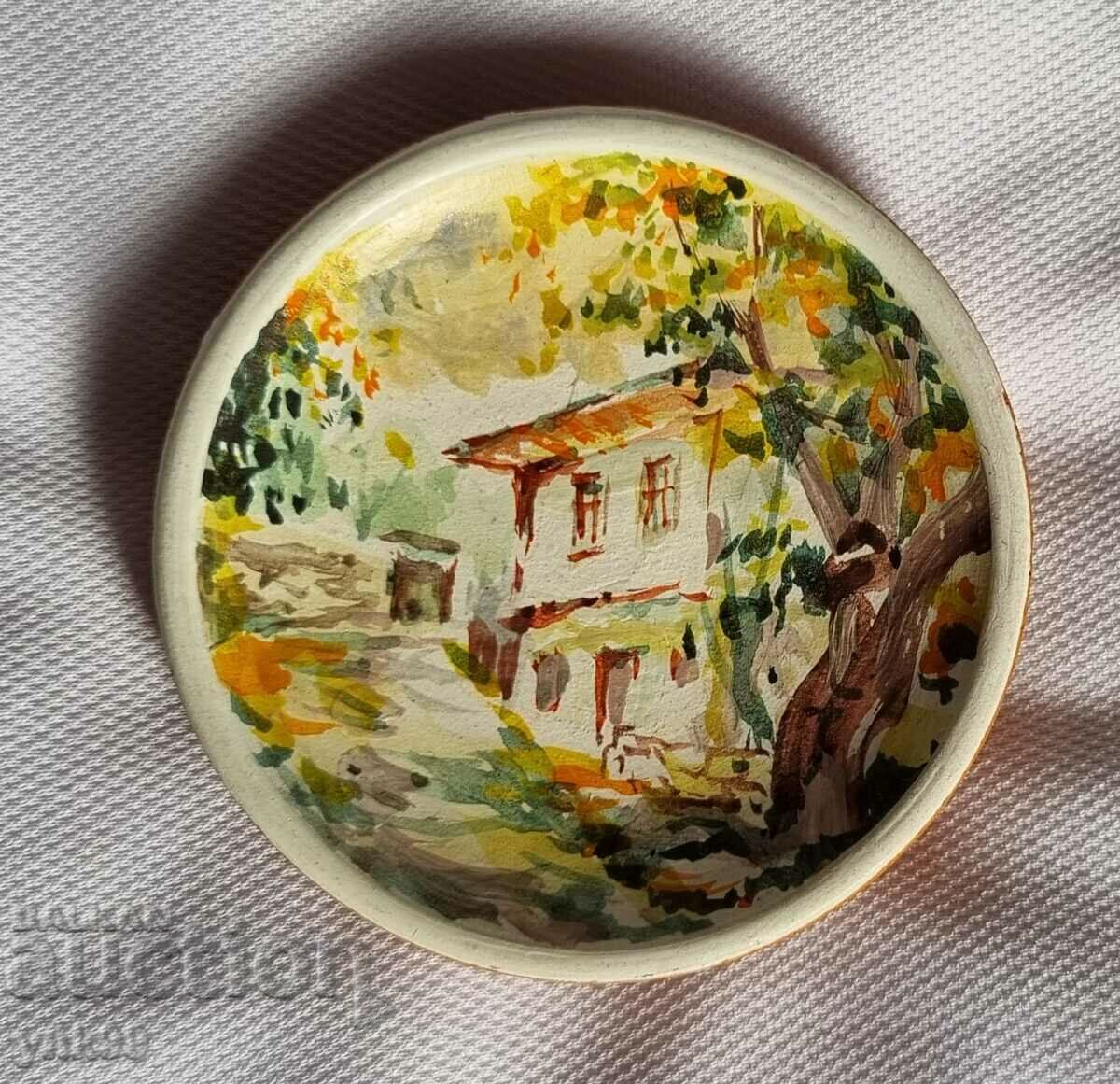 Hand painted saucer artist Spas Balev ceramics