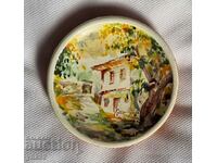 Hand painted saucer artist Spas Balev ceramics