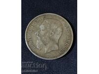 Belgium 1873 - 5 Francs - Leopold II silver coin, #3