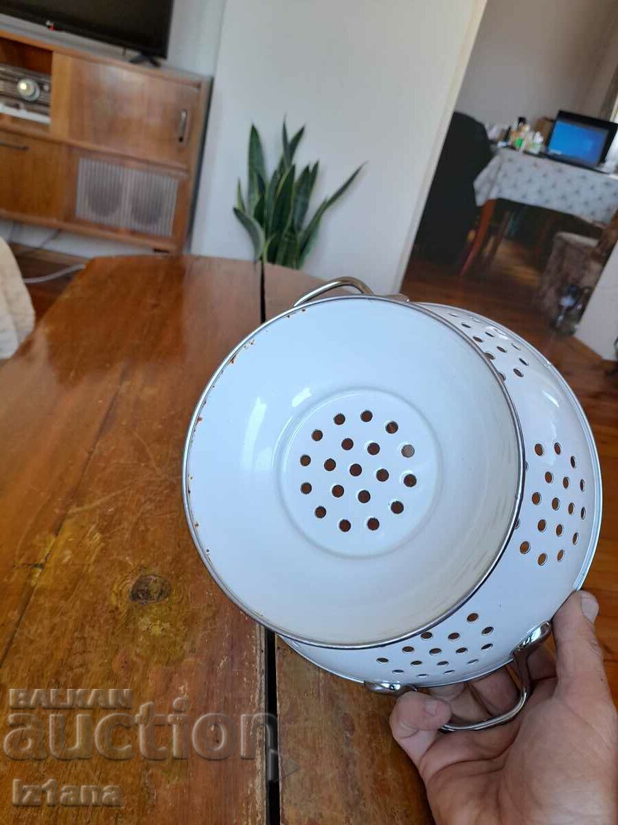 Old enameled strainer, colander - 6 Old enameled strainer, colander - 6