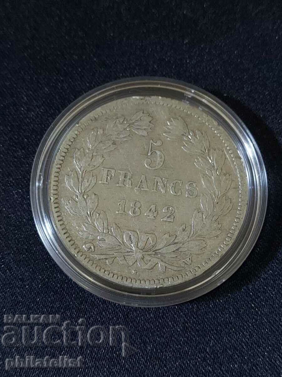 France 1842 W - 5 francs - Silver coin