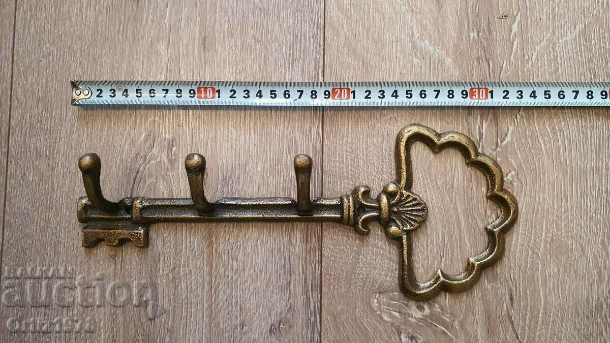 Large cast iron key, hanger. 32cm