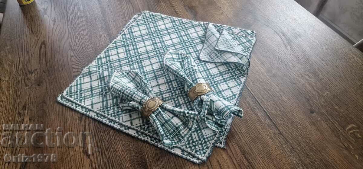 German cotton napkins, 12 pcs, green and blue. with price 6.00 BGN | € 3.07 German cotton napkins, 12 pcs, green and blue. with price 6.00 BGN | € 3.07