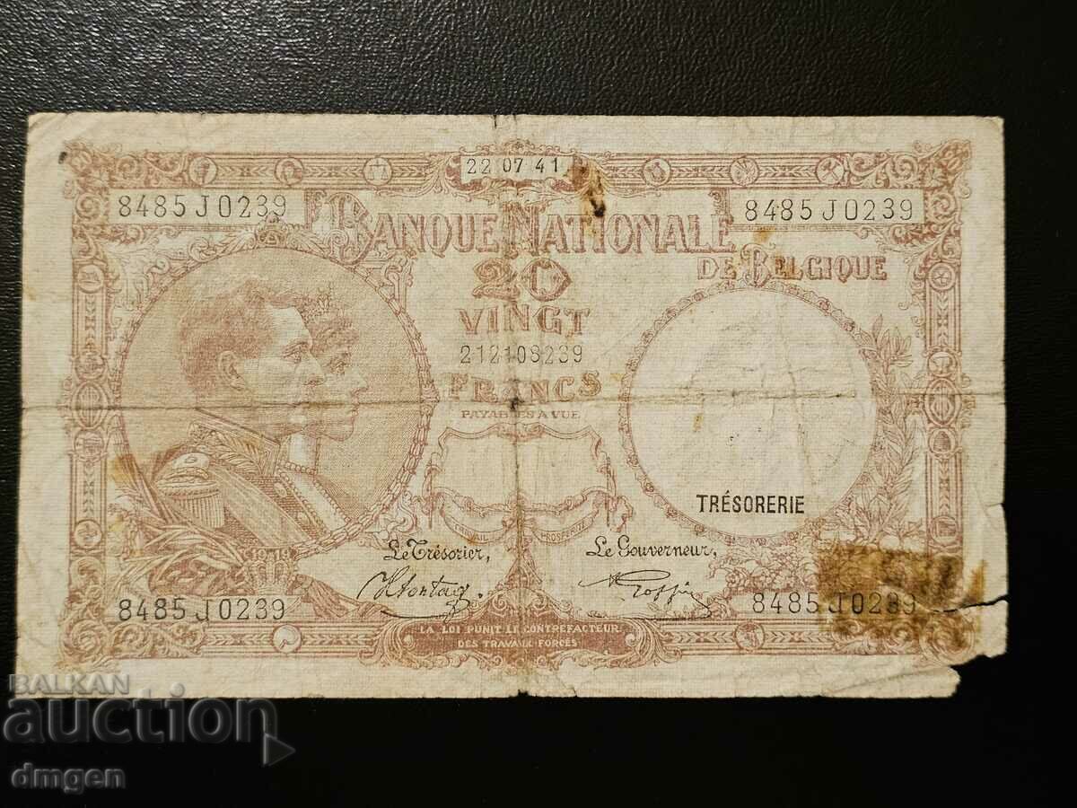 20 de franci Belgia 1941