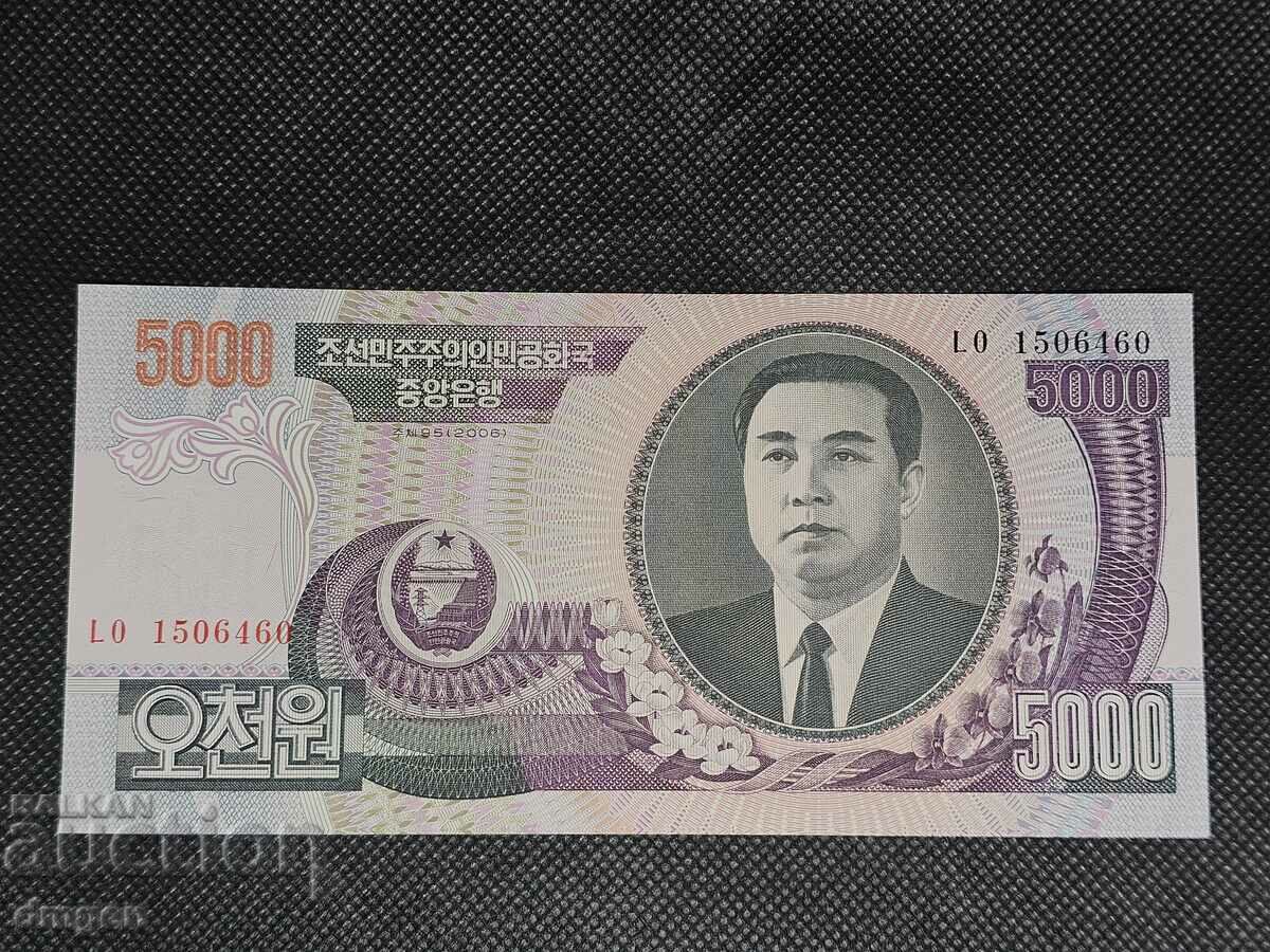 5000 Won Βόρεια Κορέα UNC