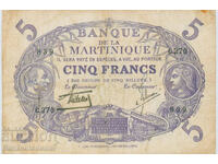 Martinique 5 Francs 1901 1934 Pick 6