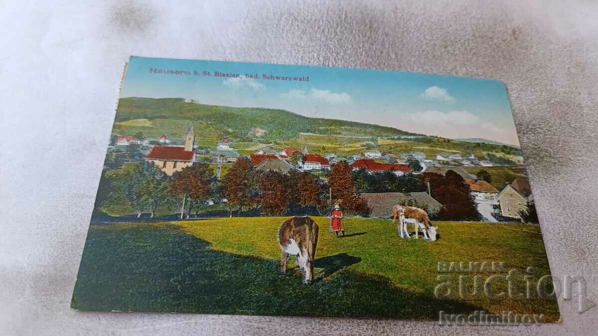 Postcard Hausern b. St. Biasien 1923