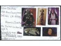 Traveled envelope with Star Wars 2007 stamps from USA