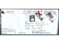 Traveled envelope with stamps Flags 2008 from USA