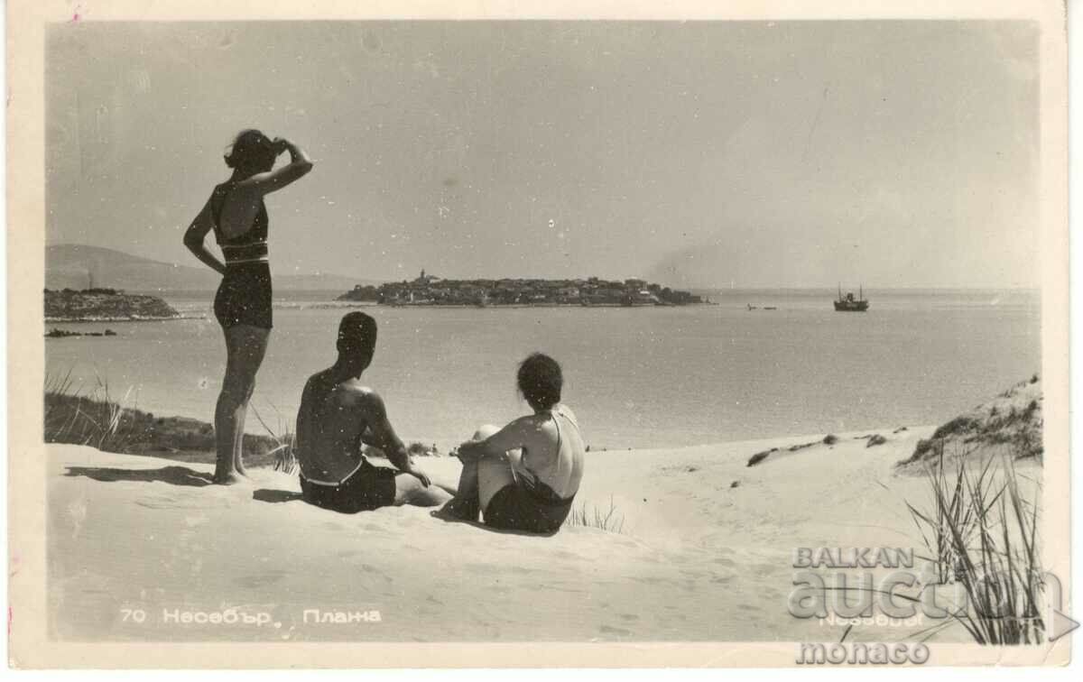 Παλιά καρτ ποστάλ - Nessebar, παραλία