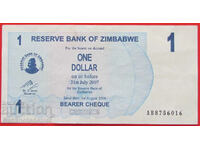 Zimbabwe 1 Dollar 2007 Pick 37