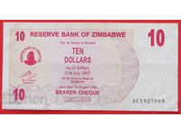 Zimbabwe 10 Dollars 2007 Pick 39