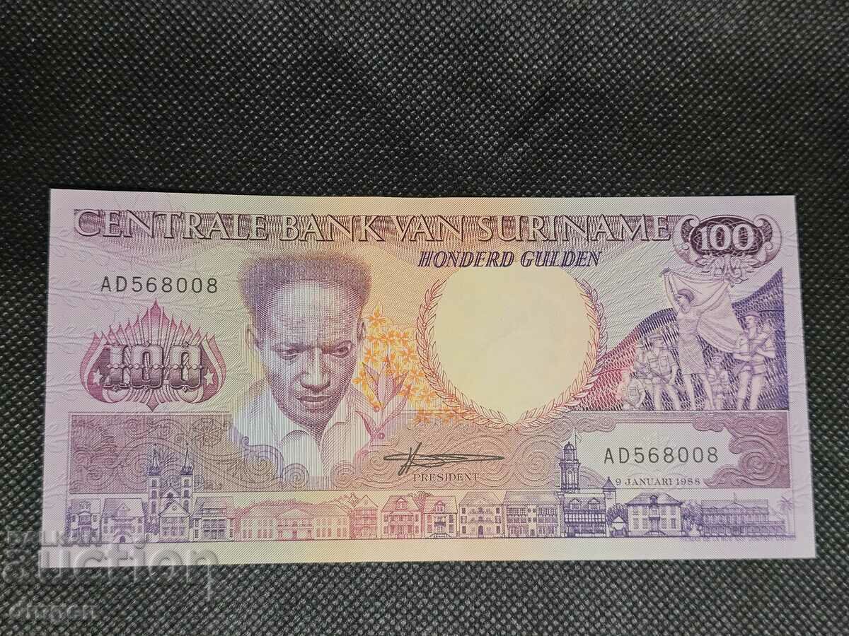 100 guilders Suriname 1988 UNC