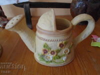 interesting and beautiful small ceramic watering can, 18/10 cm.