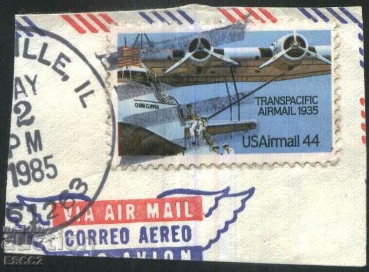 Stamped mark Aviation Airplane 1985 from USA