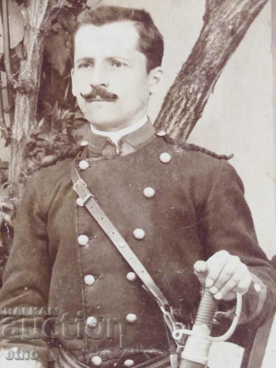 1910 PSV, SOLDIER Uniform, saber, checkers, ROYAL PHOTO, P.K. with price 40.00 BGN | € 20.45 1910 PSV, SOLDIER Uniform, saber, checkers, ROYAL PHOTO, P.K. with price 40.00 BGN | € 20.45