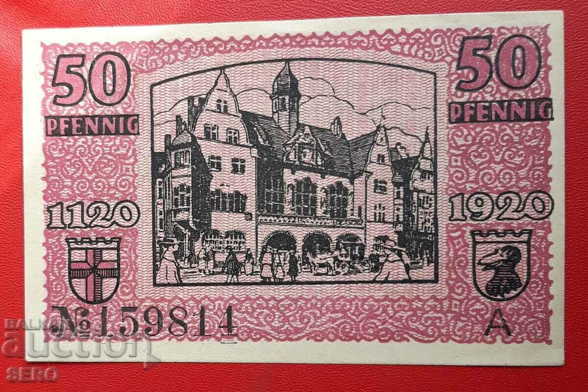 Banknote-Germany-Baden-Württemberg-Freiburg-50 pfennig 1920