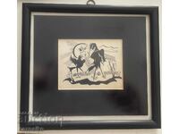 Illustration, graphics, framed, Bulgarian author