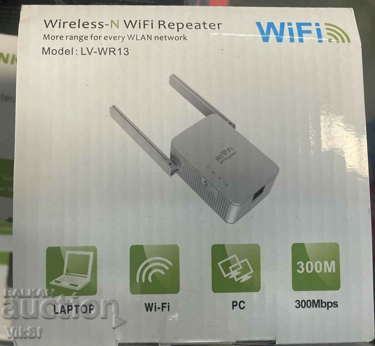 Ενισχυτής/Repeater/Δίκτυο Wi-Fi LV-WR13, 300mbps, 1 θύρα LAN με τιμή 25.00 BGN | € 12.78
