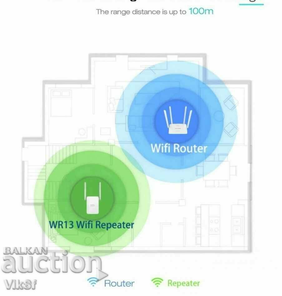 Ενισχυτής/Repeater/Δίκτυο Wi-Fi LV-WR13, 300mbps, 1 θύρα LAN - 5