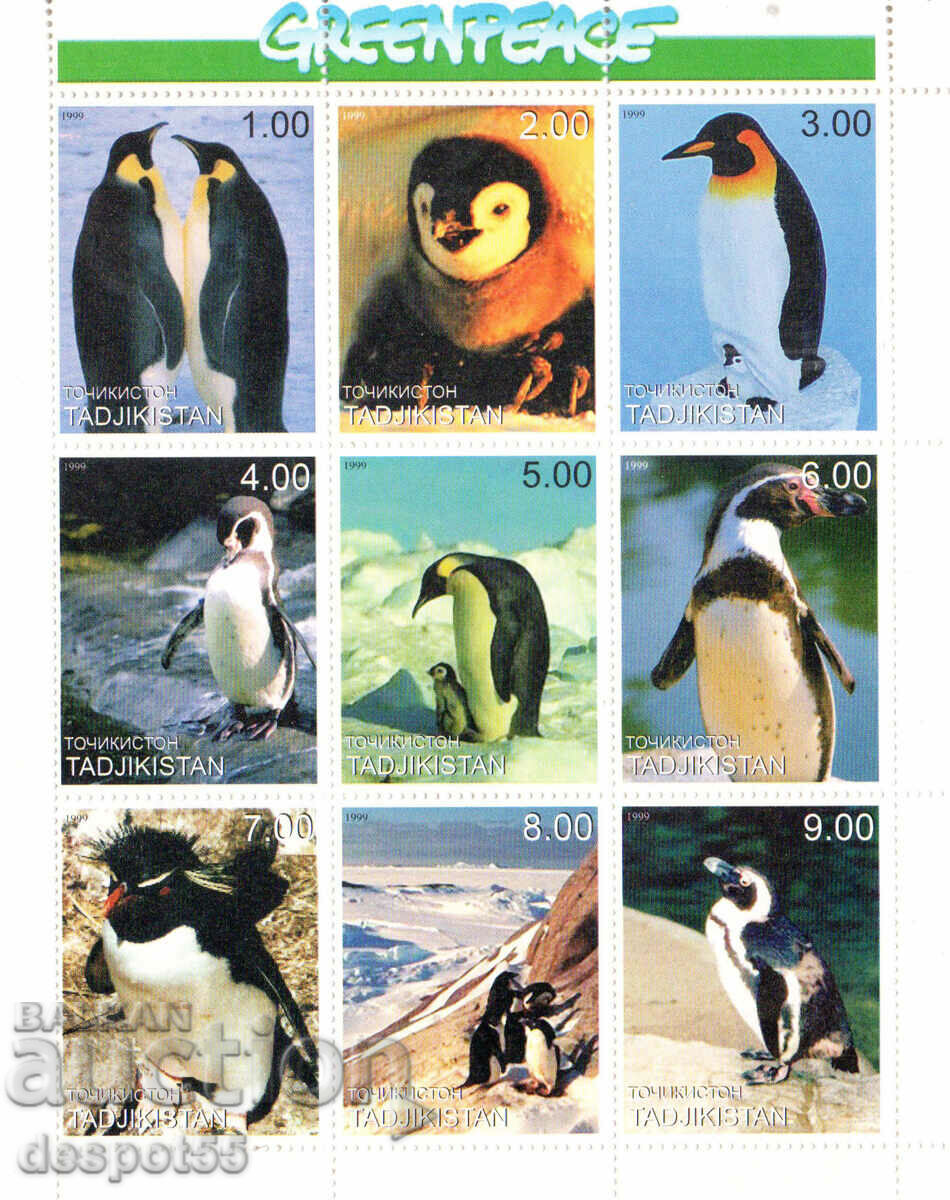 1999. Tajikistan. Penguins. Block. Illegal Stamp.