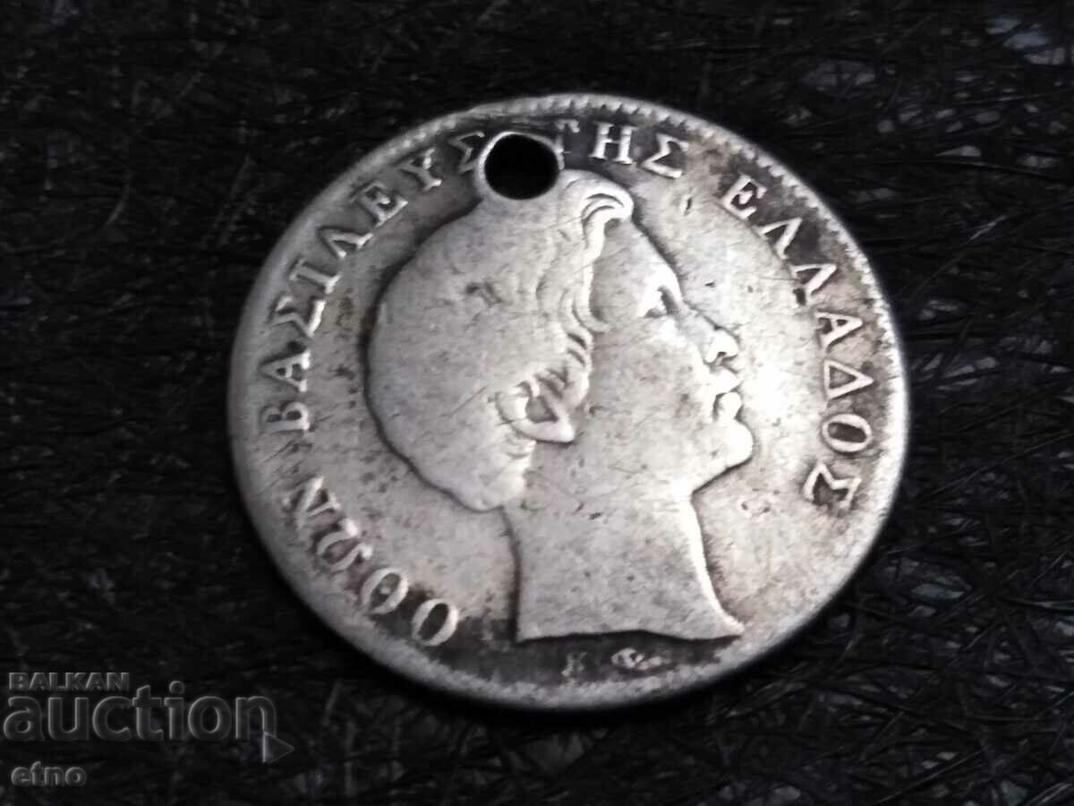 1833 GREECE 1/2 drachma silver