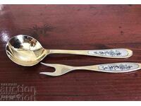 Silver spoon and fork set