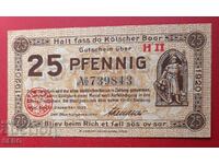 Banknote-Germany-S.Rhine-Westphalia-Cologne-25 Pfennig 1920