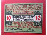 Banknote-Germany-S.Rhine-Westphalia-Floto-10 Pfennig 1921