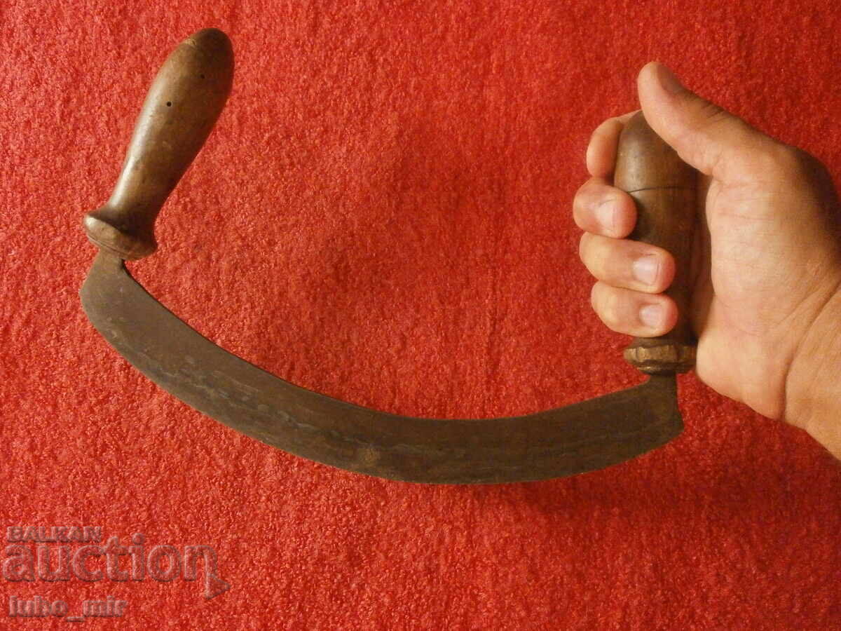 OLD CURVED FORGED KNIFE FOR CHOPPING MEAT, VEGETABLES