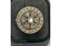 ANTIQUE GOLD RING - WHITE GOLD - 18K WITH DIAMONDS