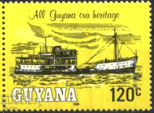 Clean stamp Ship 1983 from Guyana