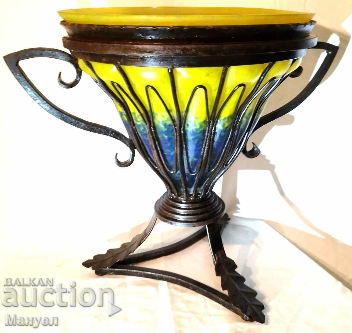 Delivery of Antique French Art Nouveau Glass Vase. Delivery of Antique French Art Nouveau Glass Vase.