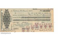 Promissory note from 1945 with many postmarks