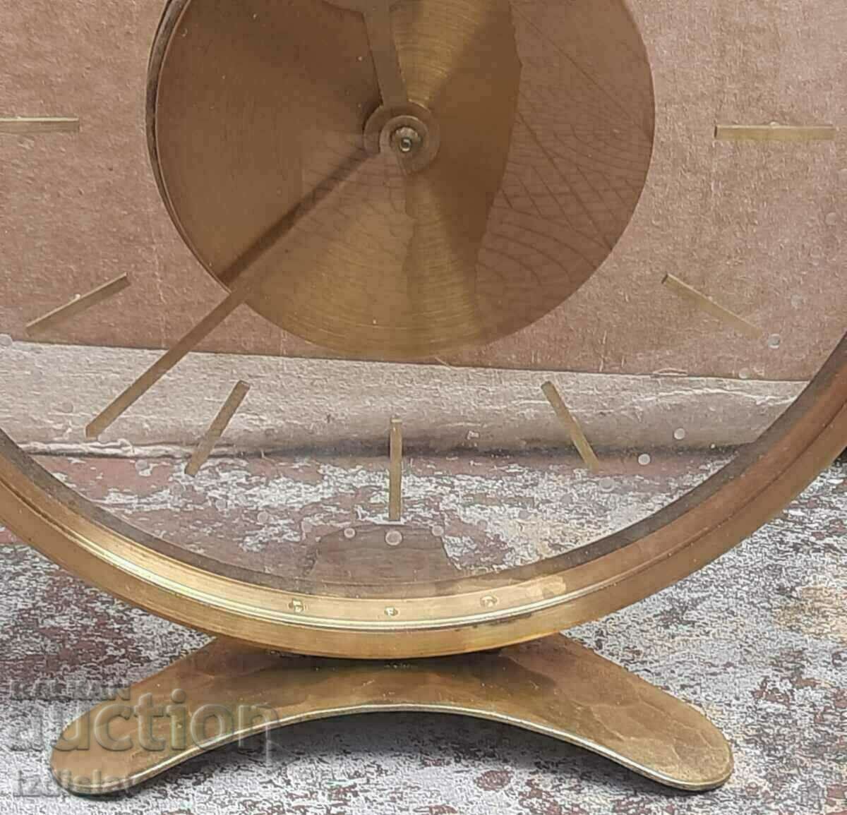 Auction Mechanical weekly brass desk clock 1960 GDR Auction Mechanical weekly brass desk clock 1960 GDR