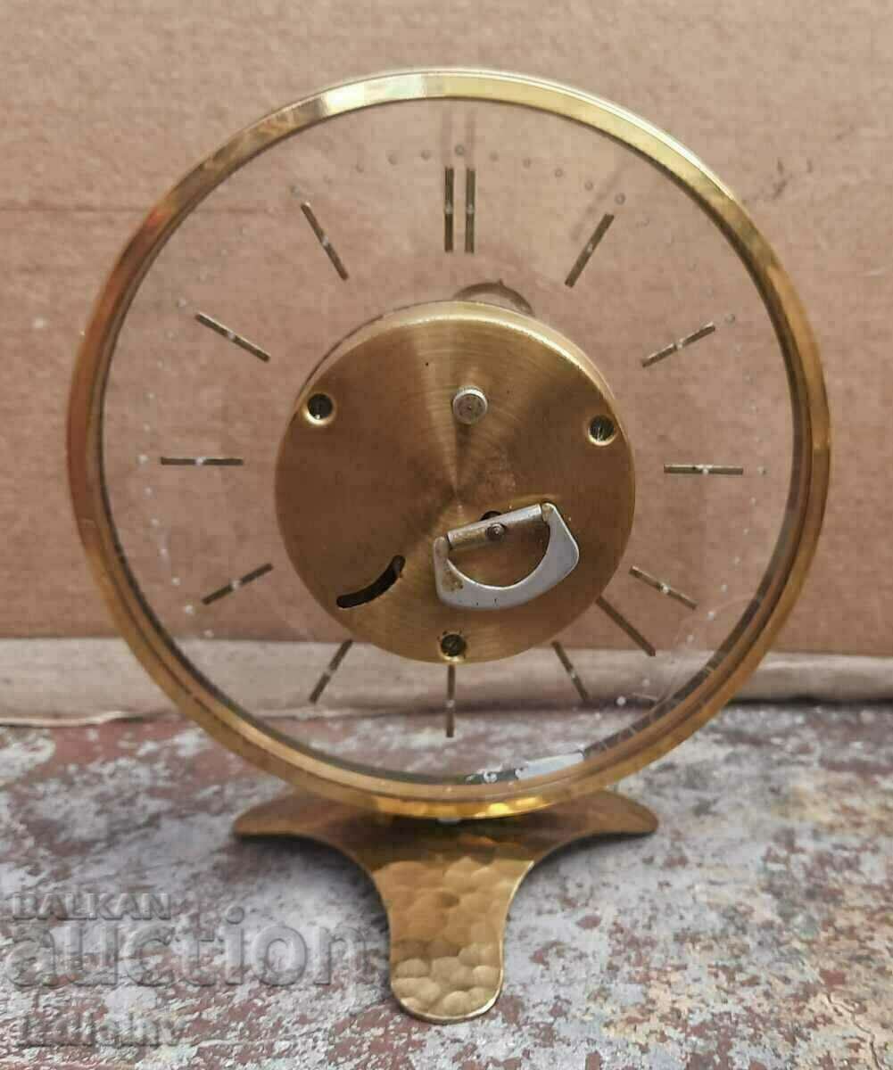 Mechanical weekly brass desk clock 1960 GDR - 5 Mechanical weekly brass desk clock 1960 GDR - 5