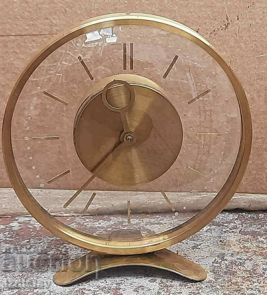 Mechanical weekly brass desk clock 1960 GDR - 6 Mechanical weekly brass desk clock 1960 GDR - 6